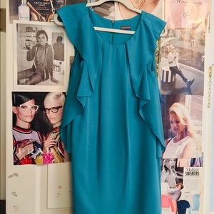 Vince Camuto Blue Ruffle Dress